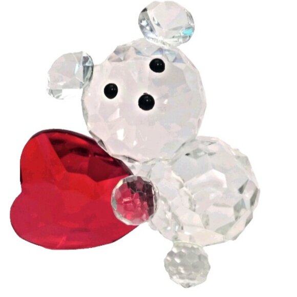 Other - classic treasures collectible 4" crystal red ruby heart teddy bear